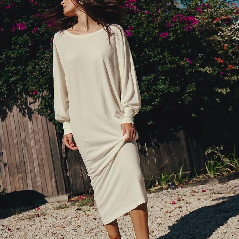 FP Beach Free People Lifestyle Maxi Dress Long Sleeve Sand Sable NWT Size XS - Picture 10 of 10